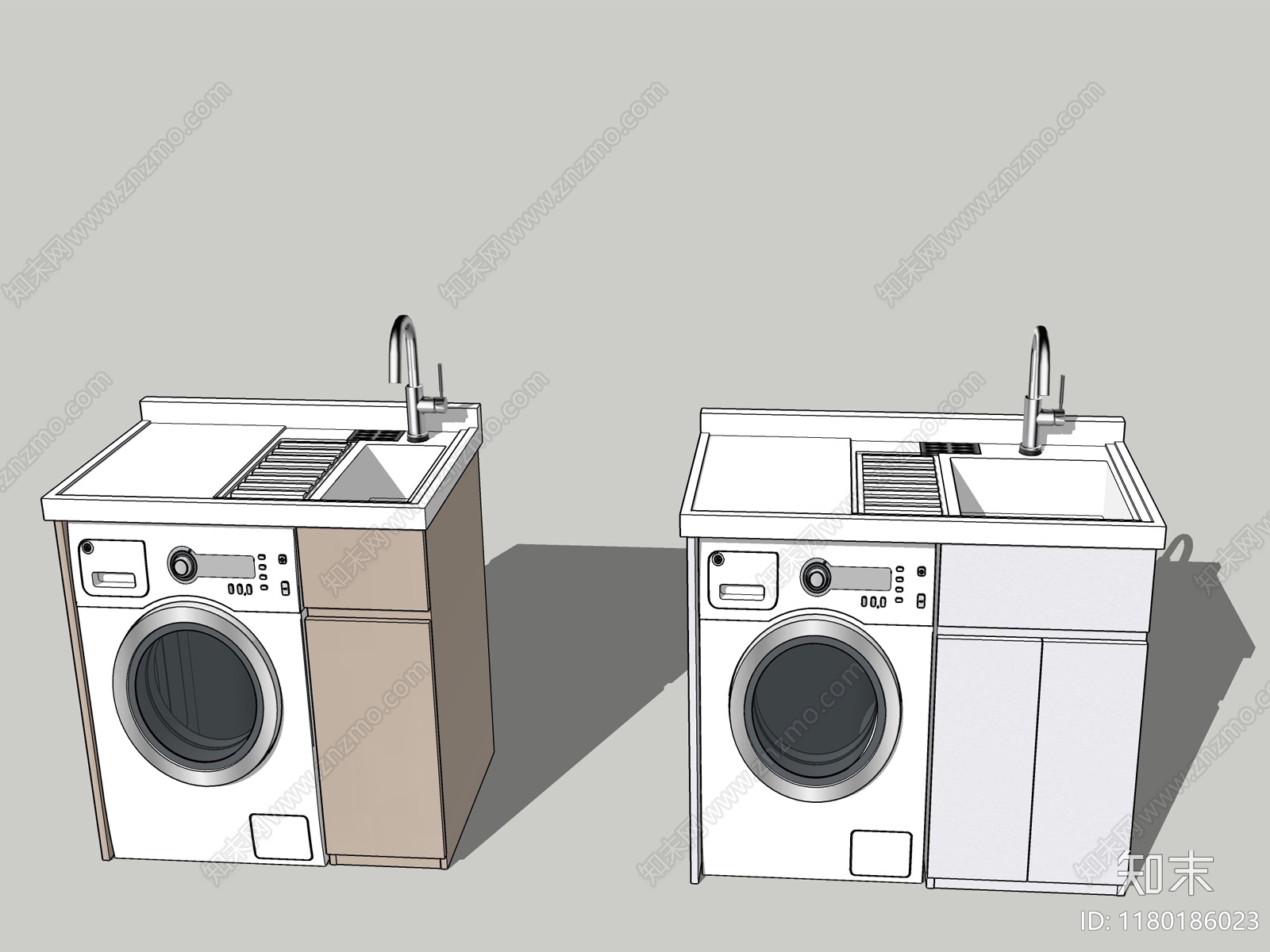 现代新中式洗衣机柜SU模型下载【ID:1180186023】