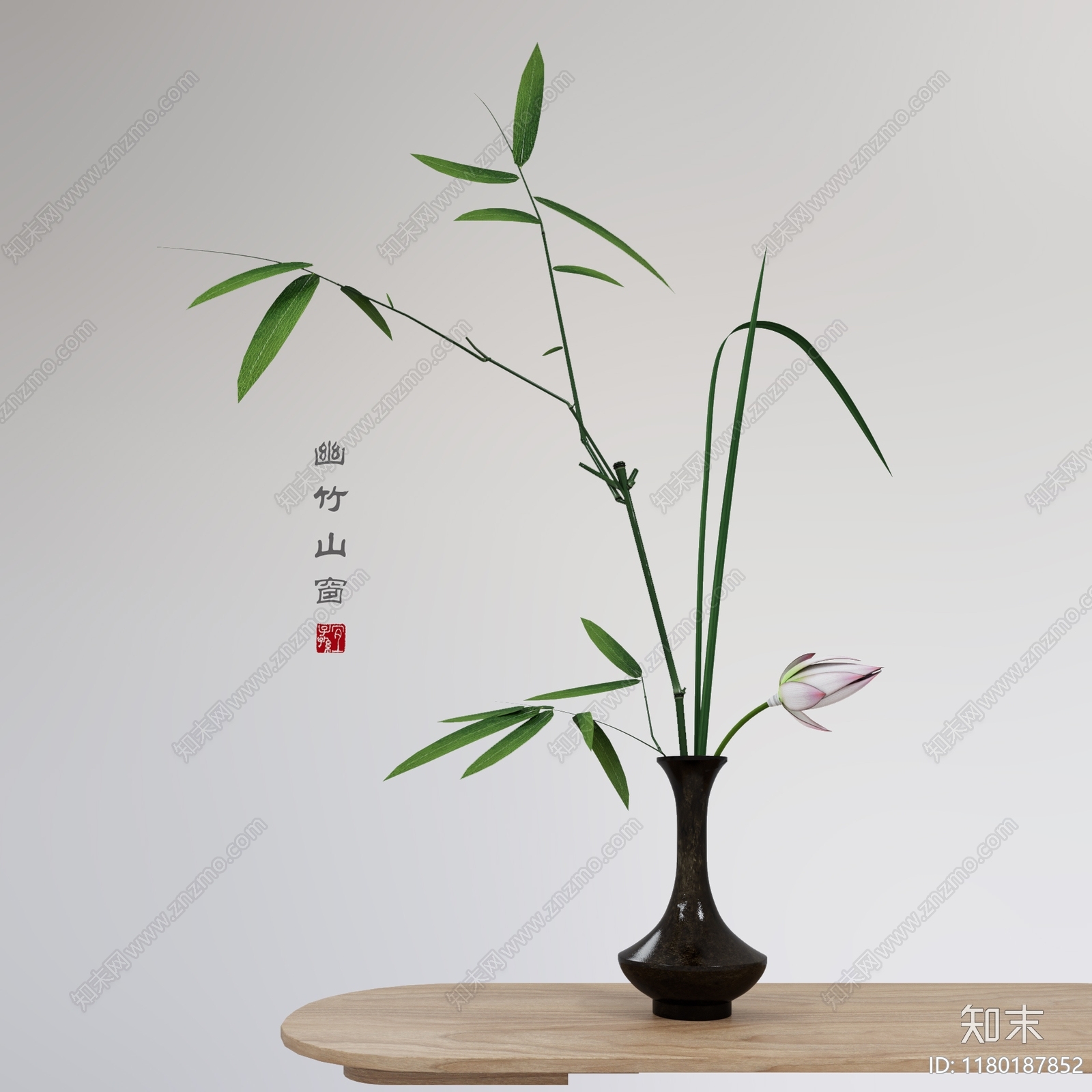 中式日式花艺3D模型下载【ID:1180187852】