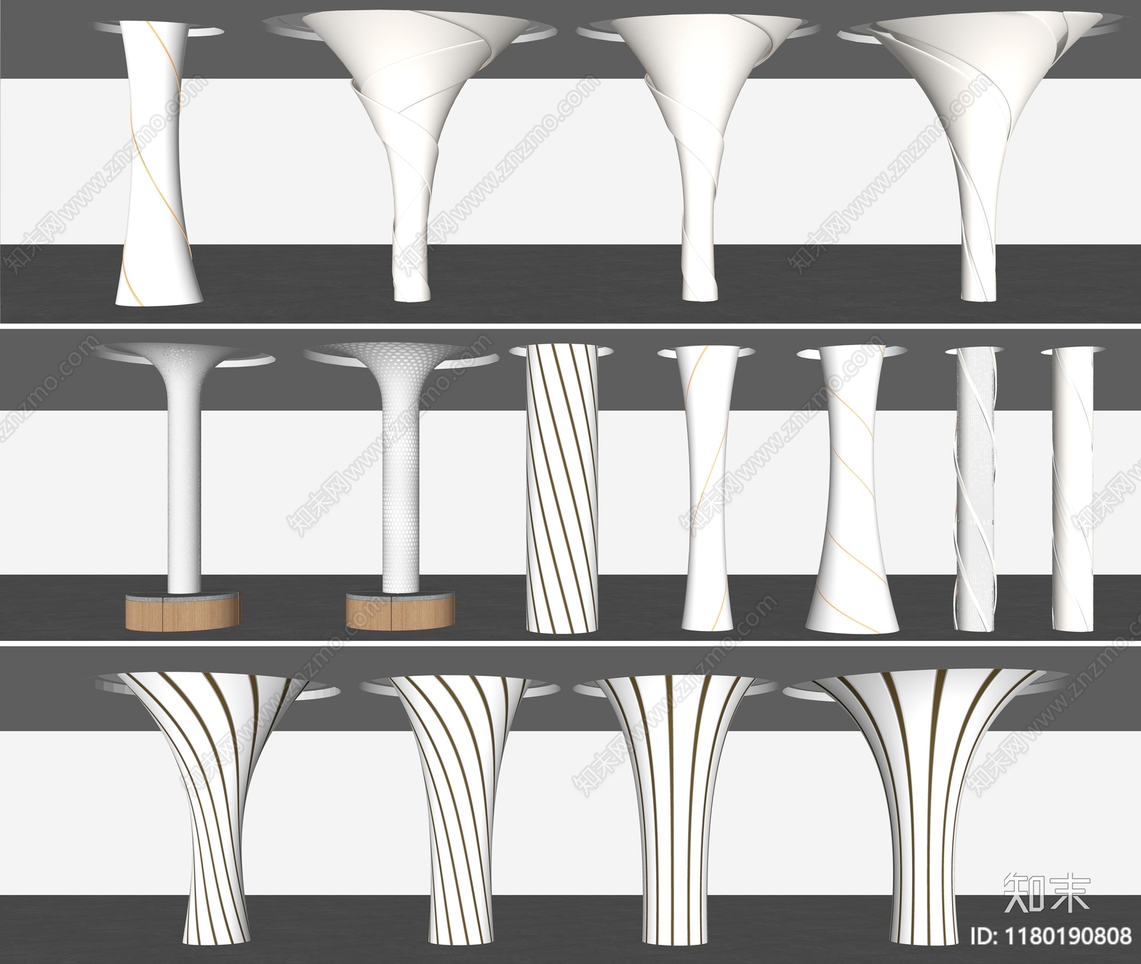 现代轻奢柱子SU模型下载【ID:1180190808】