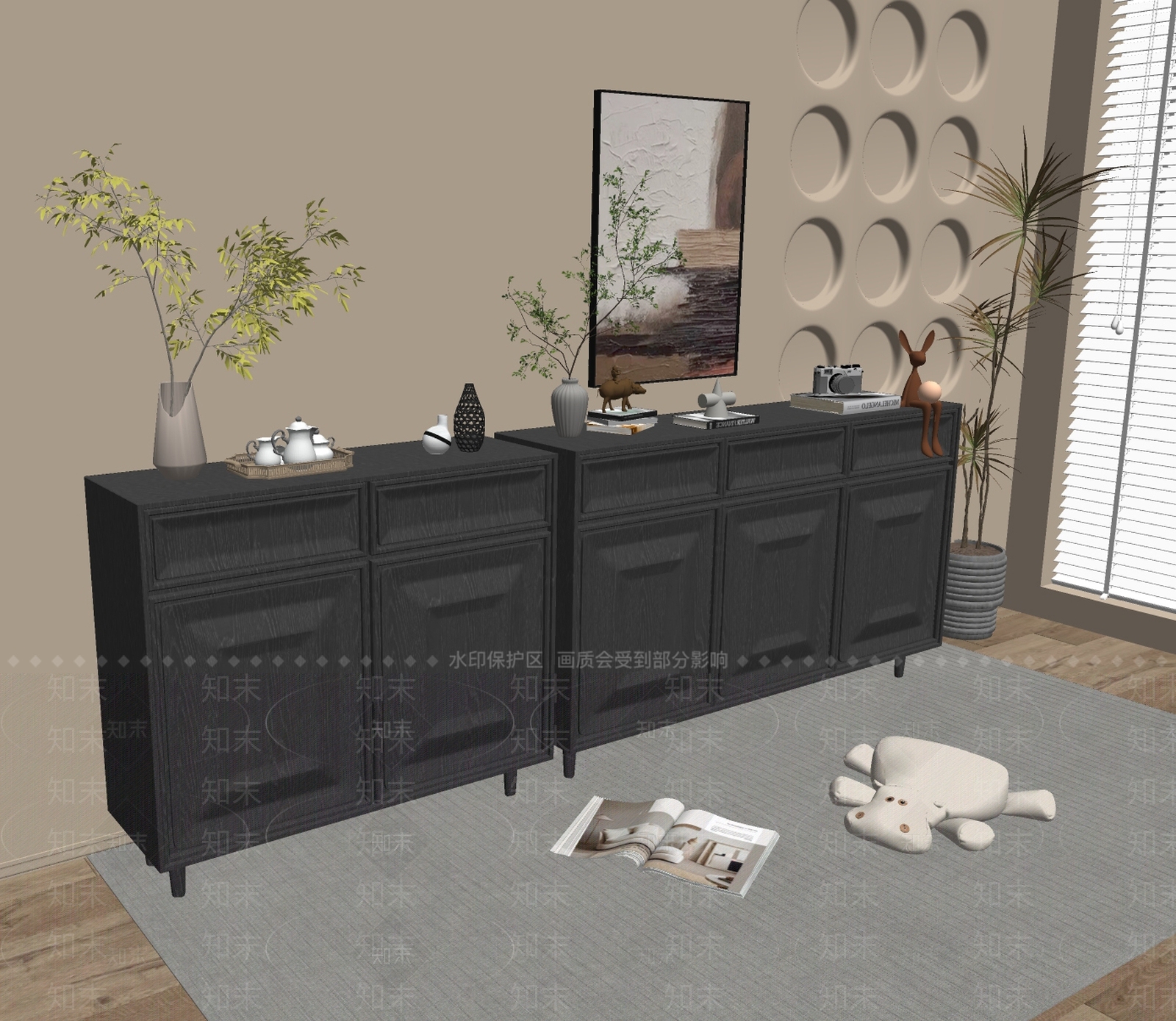 现代轻奢斗柜SU模型下载【ID:1180191351】