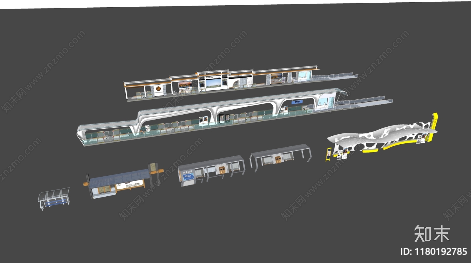现代公交站台SU模型下载【ID:1180192785】