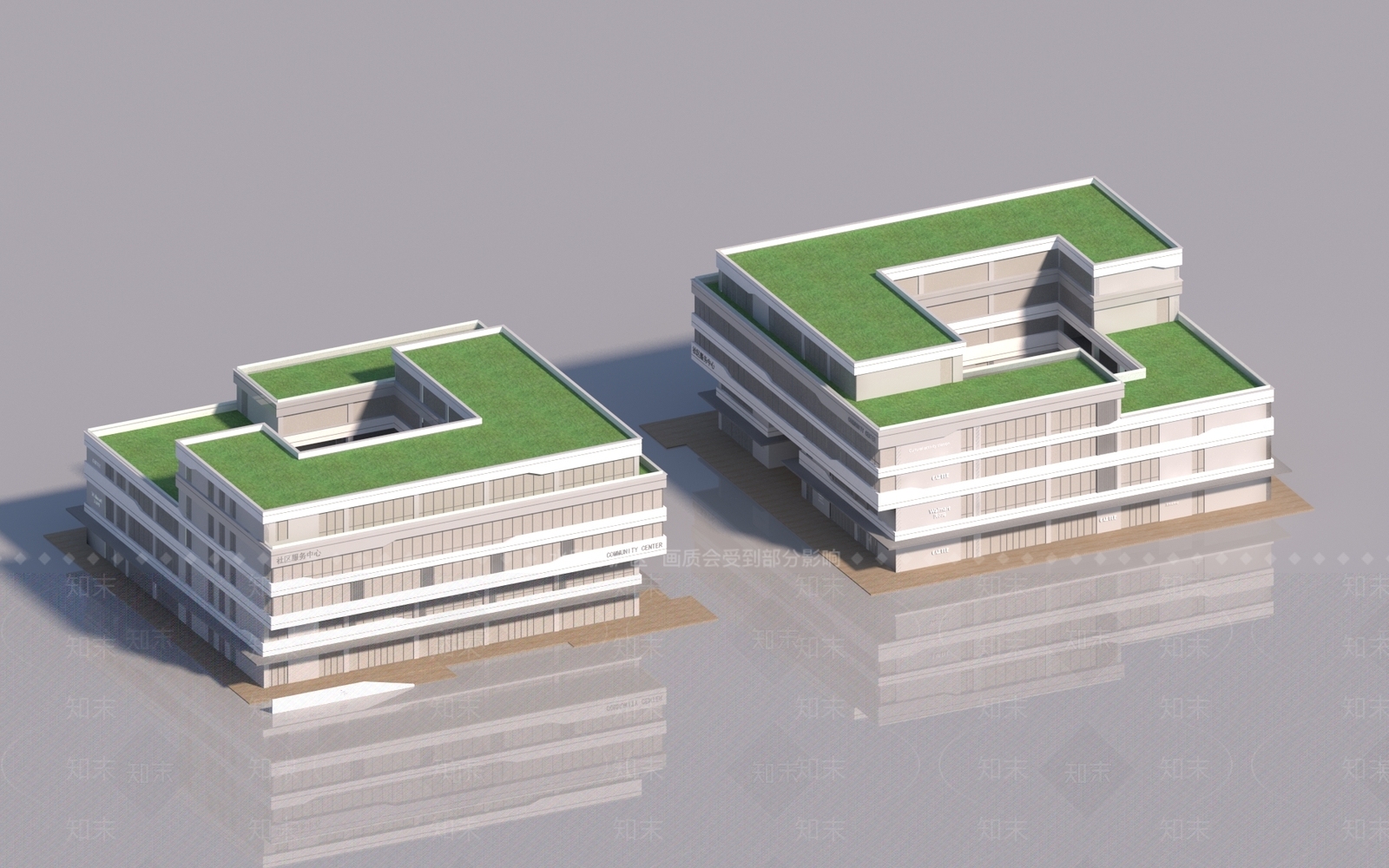 学校建筑SU模型精品下载_SketchUp模型_知末网