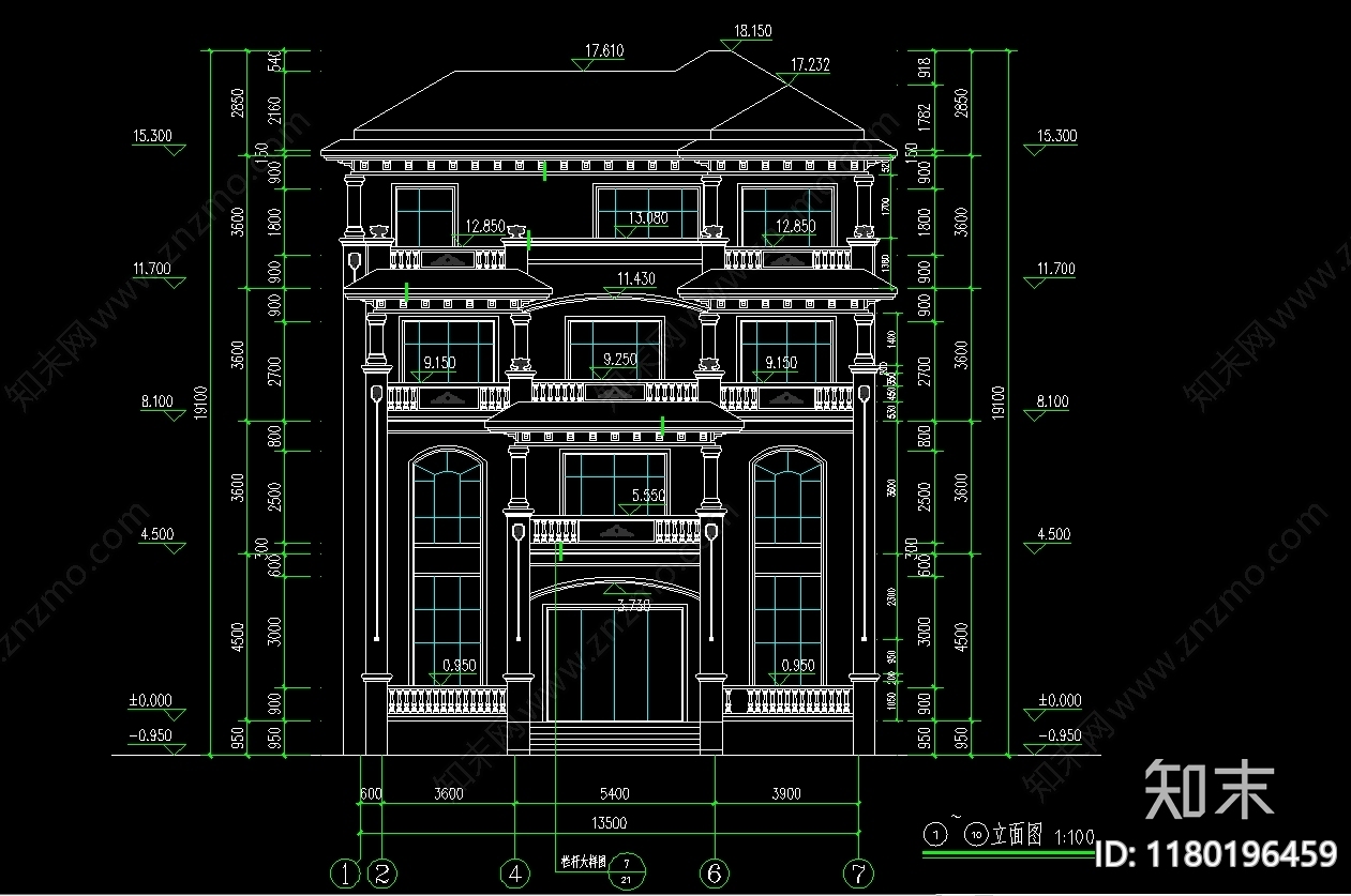 别墅建筑施工图下载【ID:1180196459】