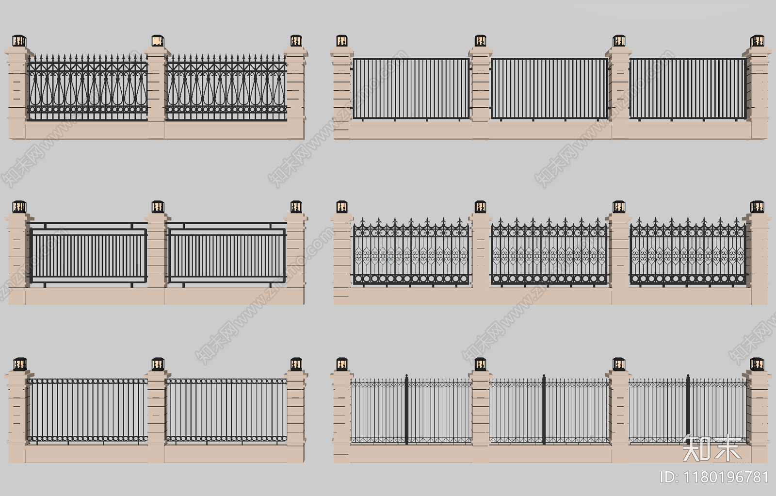 简欧围墙SU模型下载【ID:1180196781】