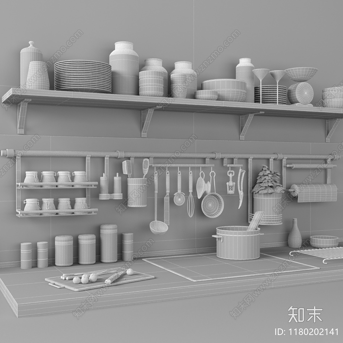 现代厨房器具3D模型下载【ID:1180202141】