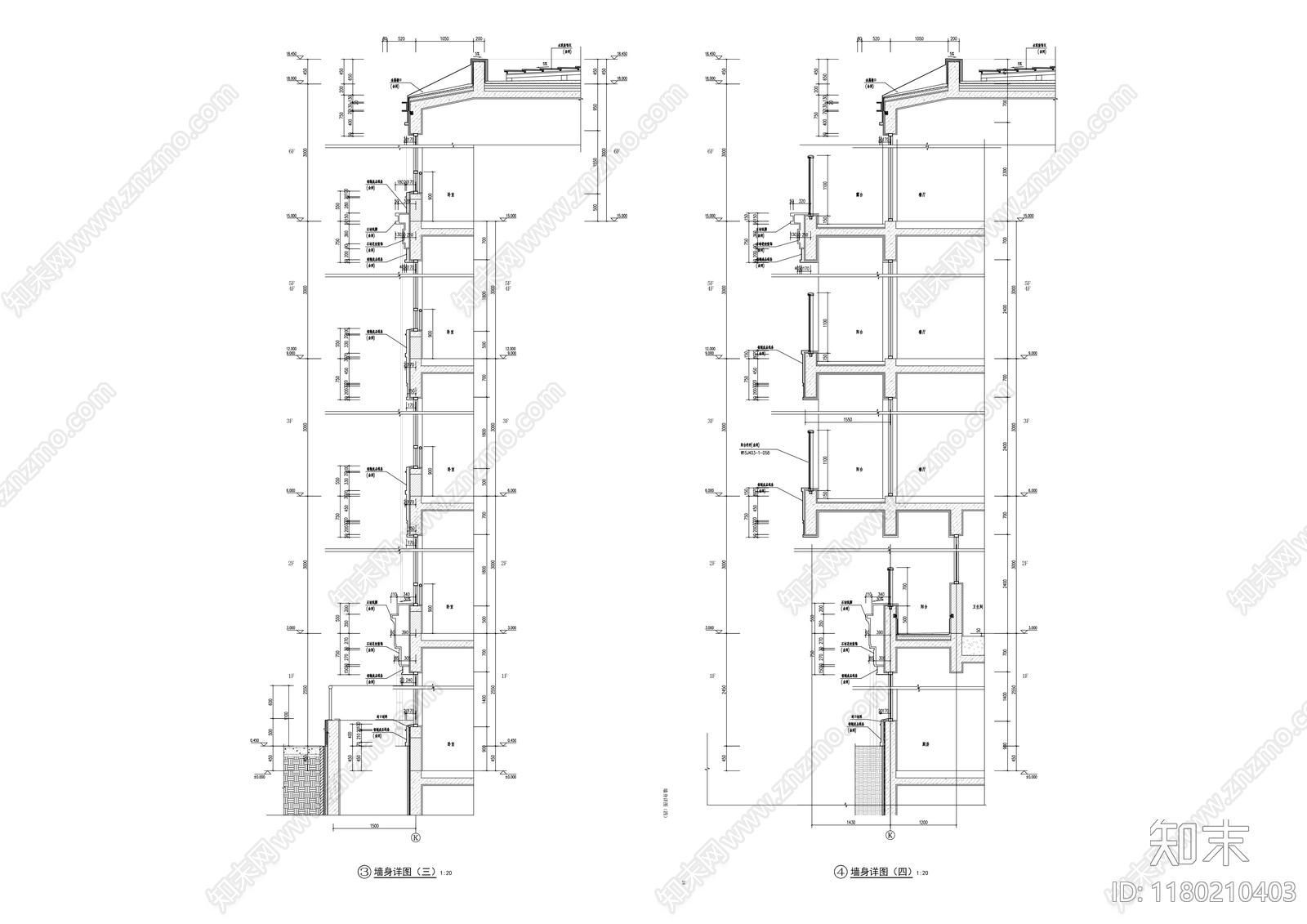 现代住宅楼建筑cad施工图下载【ID:1180210403】