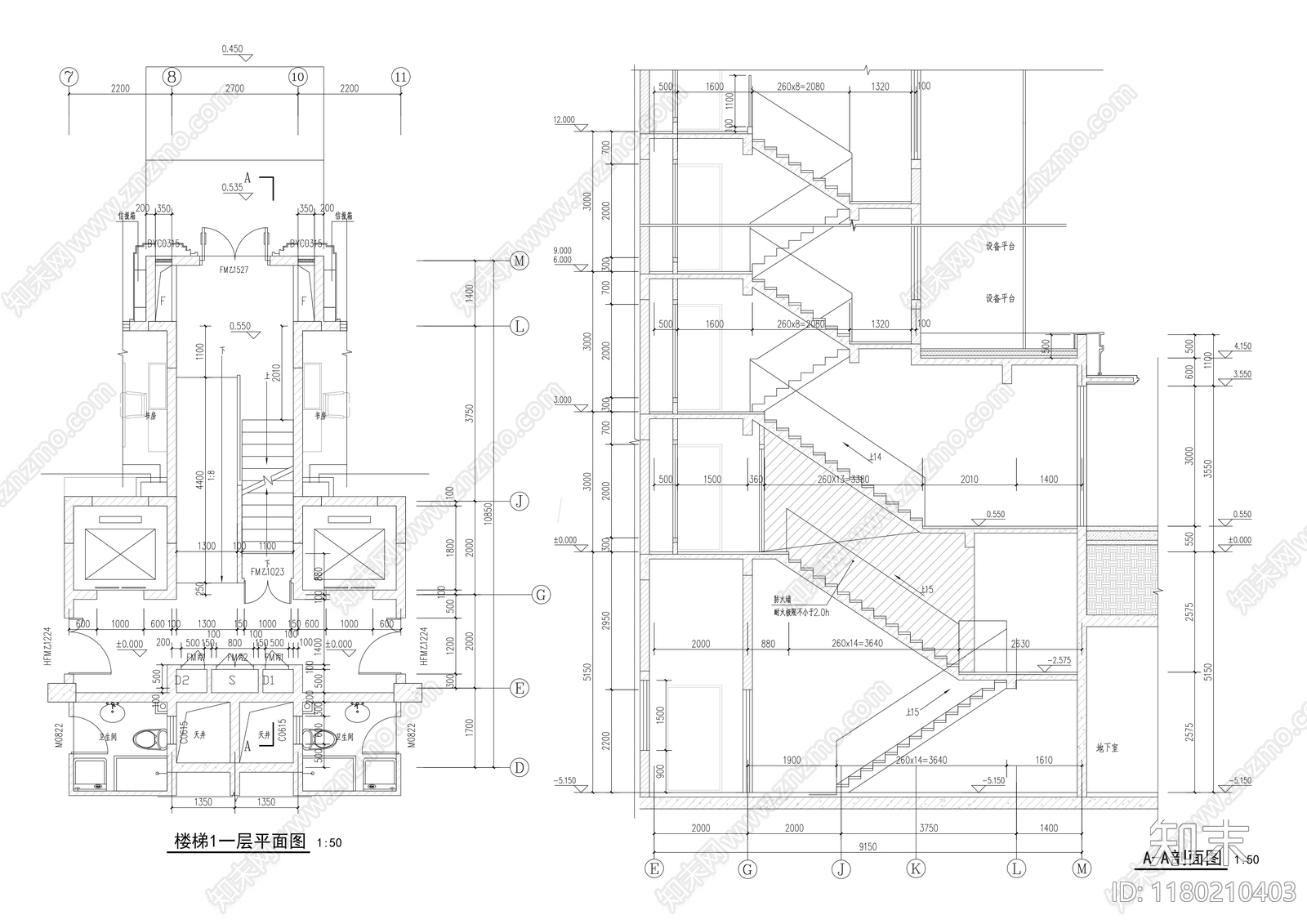 现代住宅楼建筑cad施工图下载【ID:1180210403】