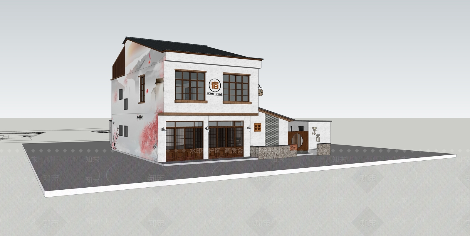 独栋别墅SU模型下载【ID:1180217767】