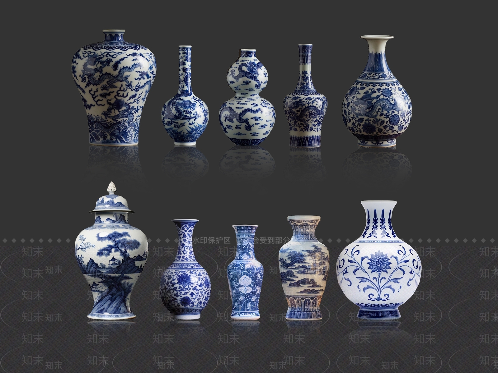 新中式中式花瓶3D模型下载【ID:1180224899】