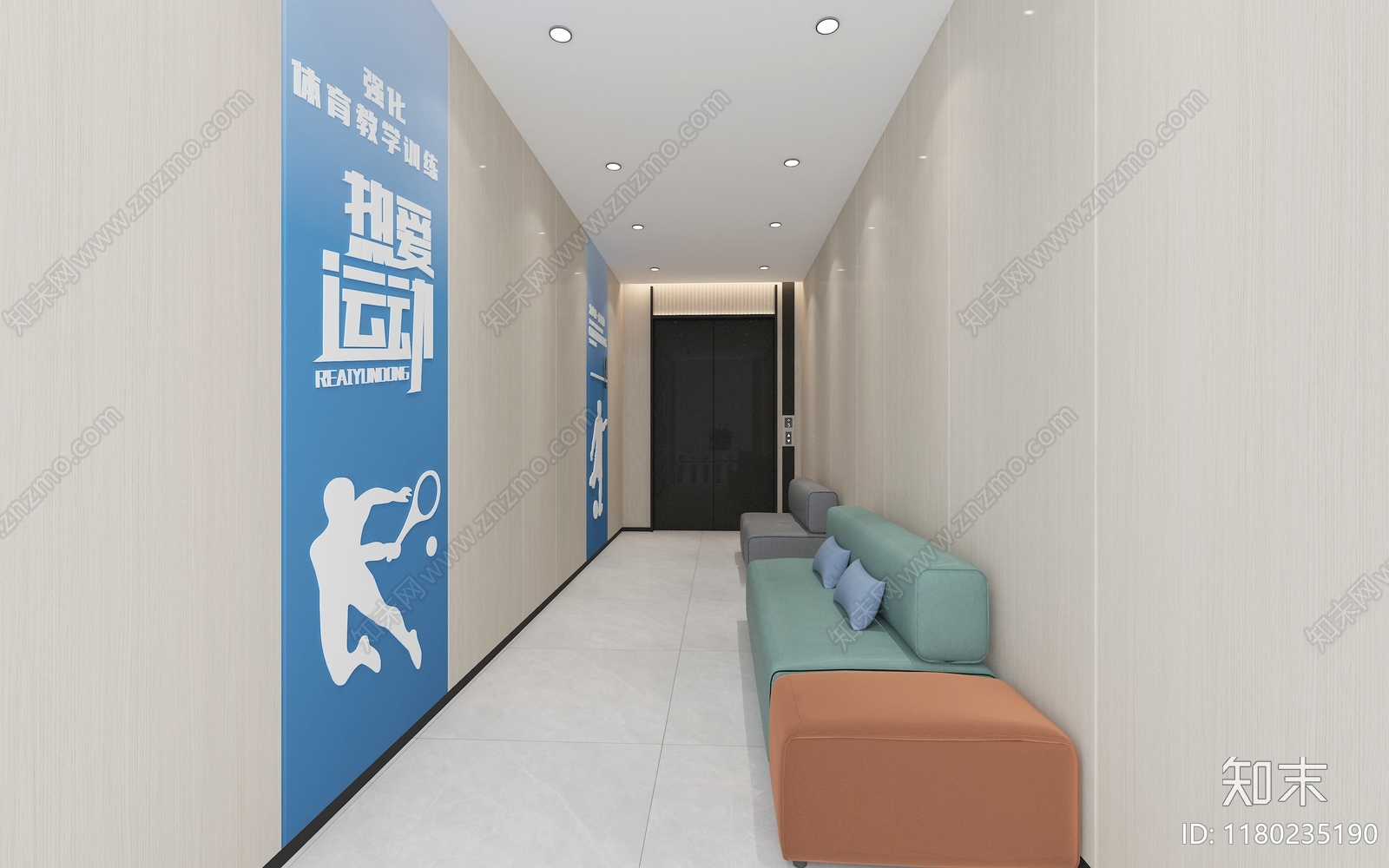 现代楼梯间3D模型下载【ID:1180235190】