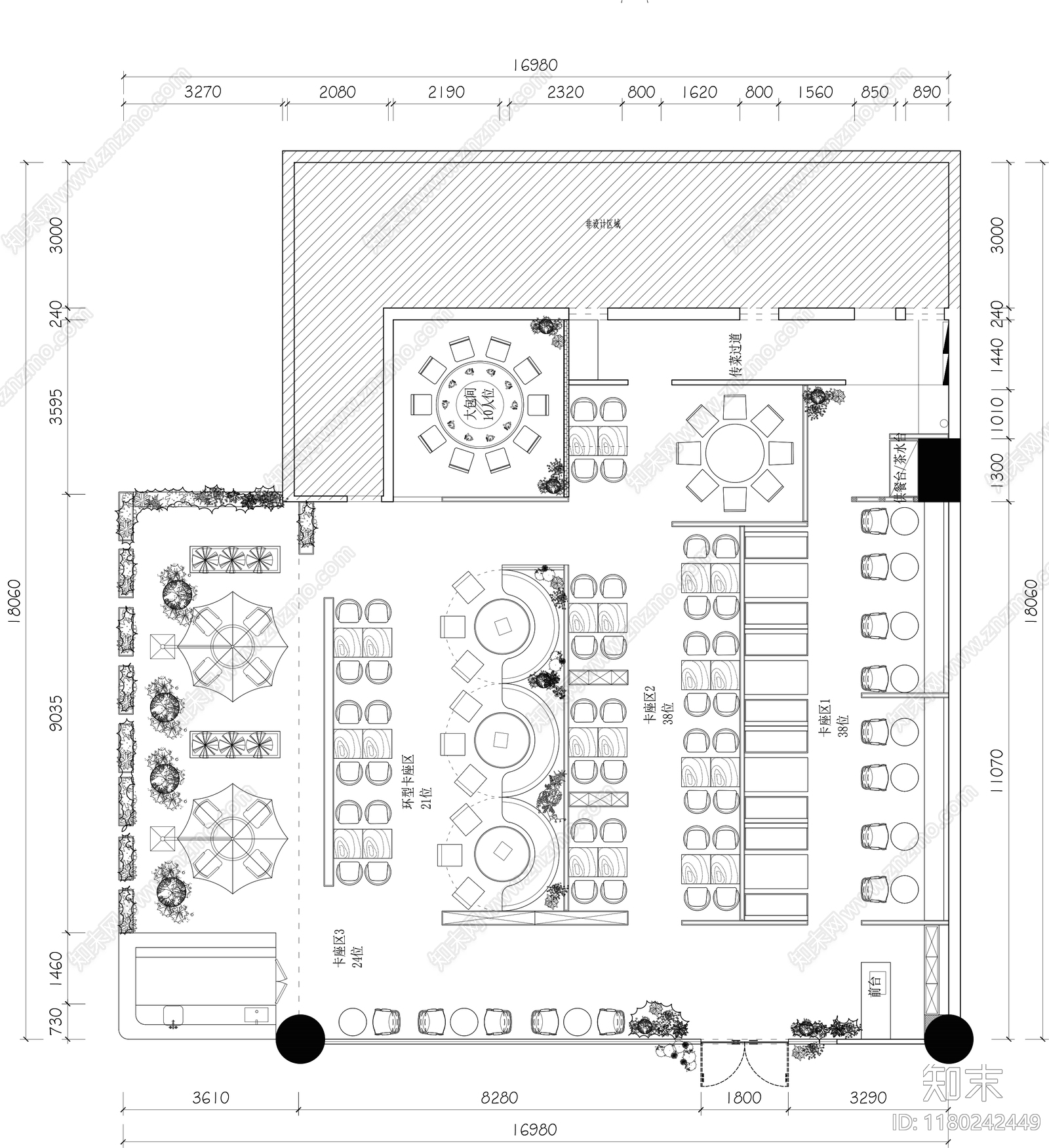 现代其他餐饮空间cad施工图下载【ID:1180242449】