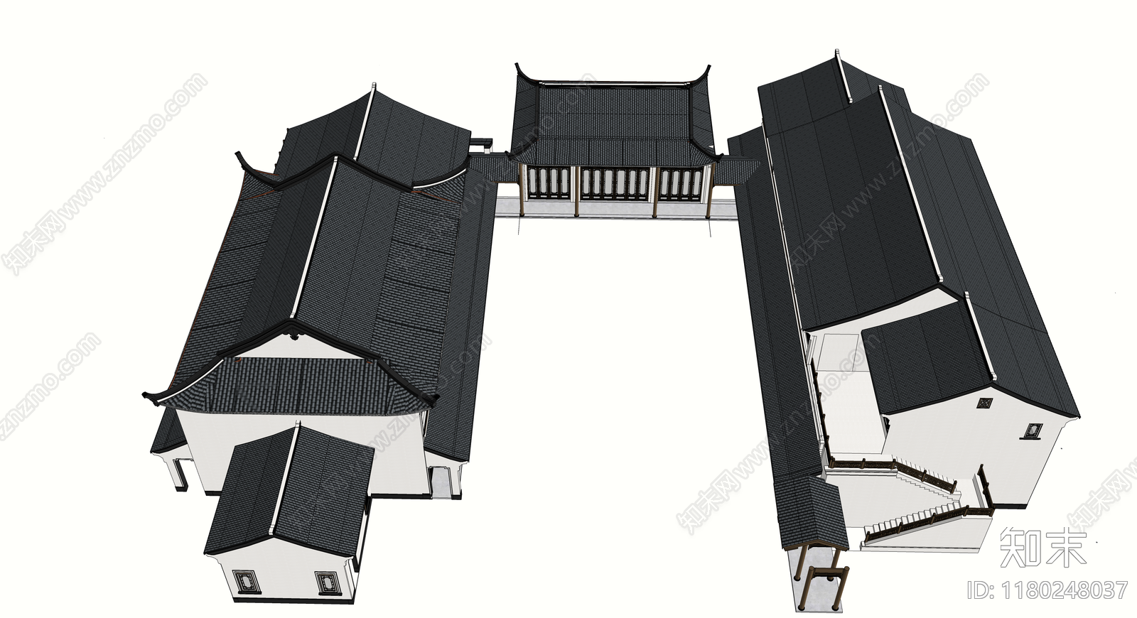 新中式其他景观小建筑SU模型下载【ID:1180248037】