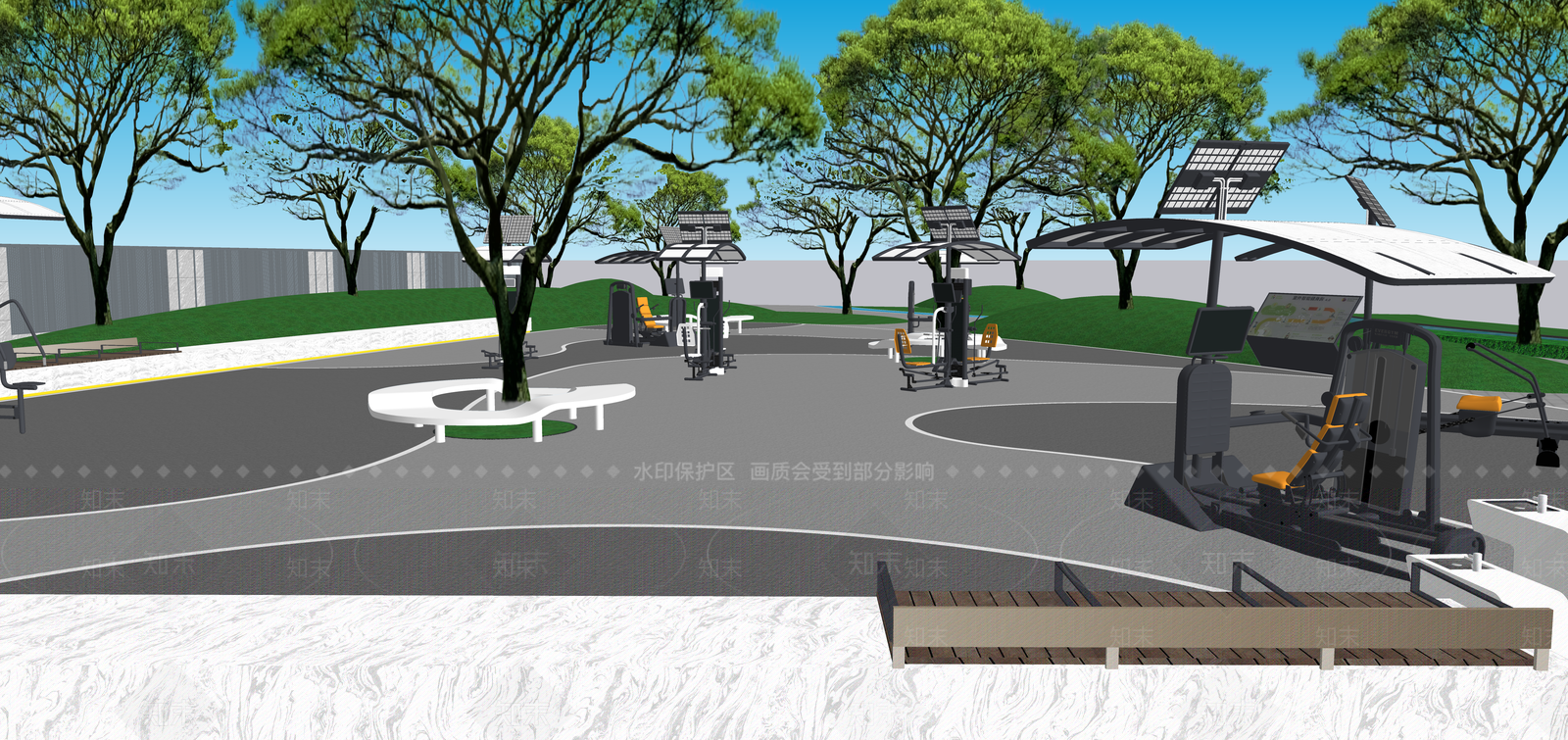 现代体育公园SU模型下载【ID:1180256455】