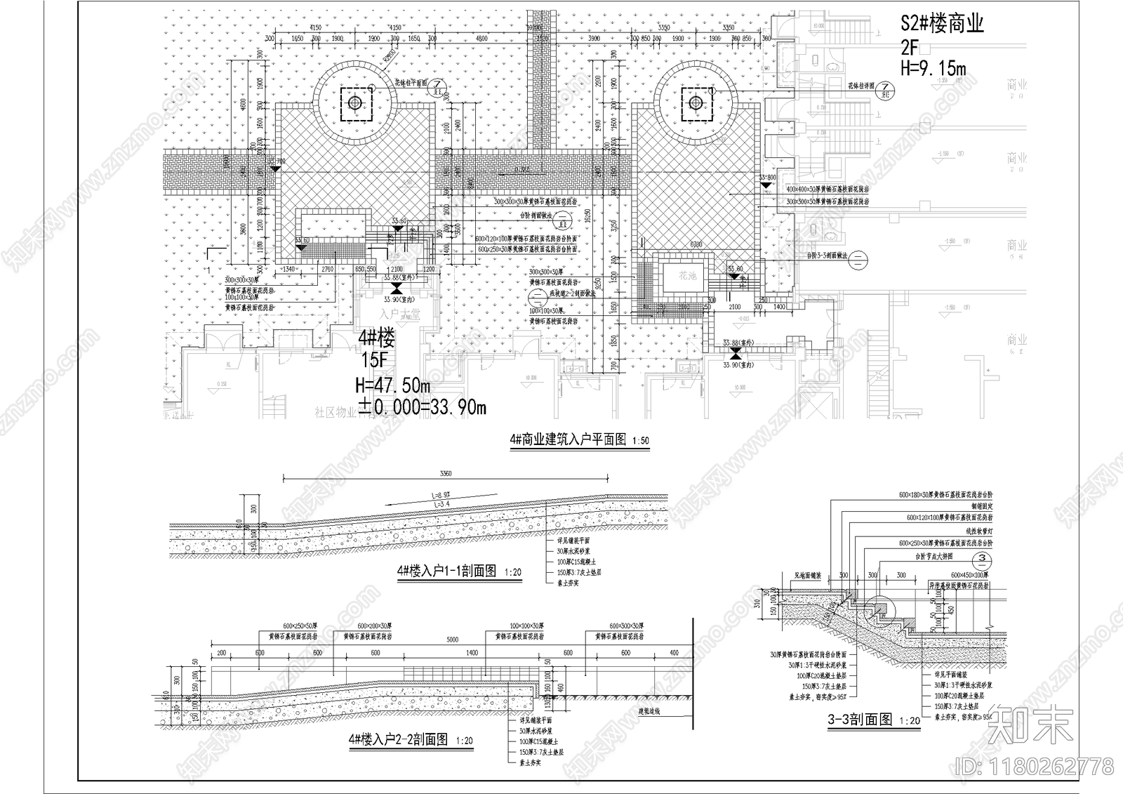 欧式小区景观cad施工图下载【ID:1180262778】