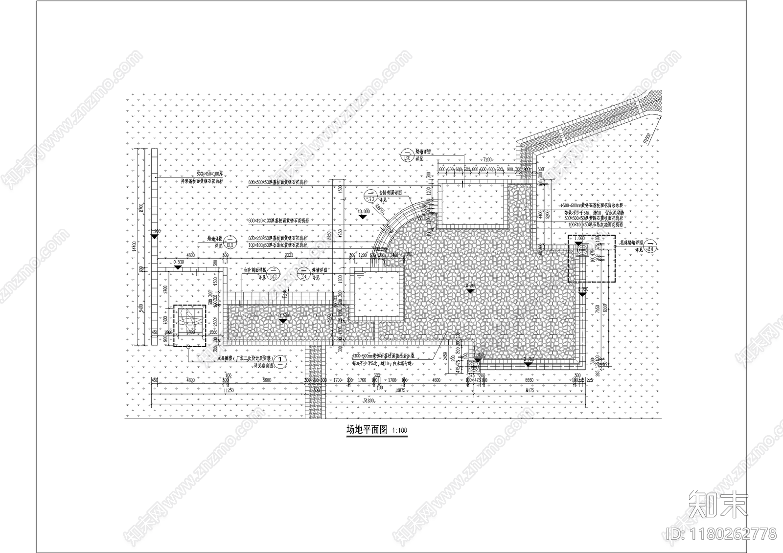 欧式小区景观cad施工图下载【ID:1180262778】