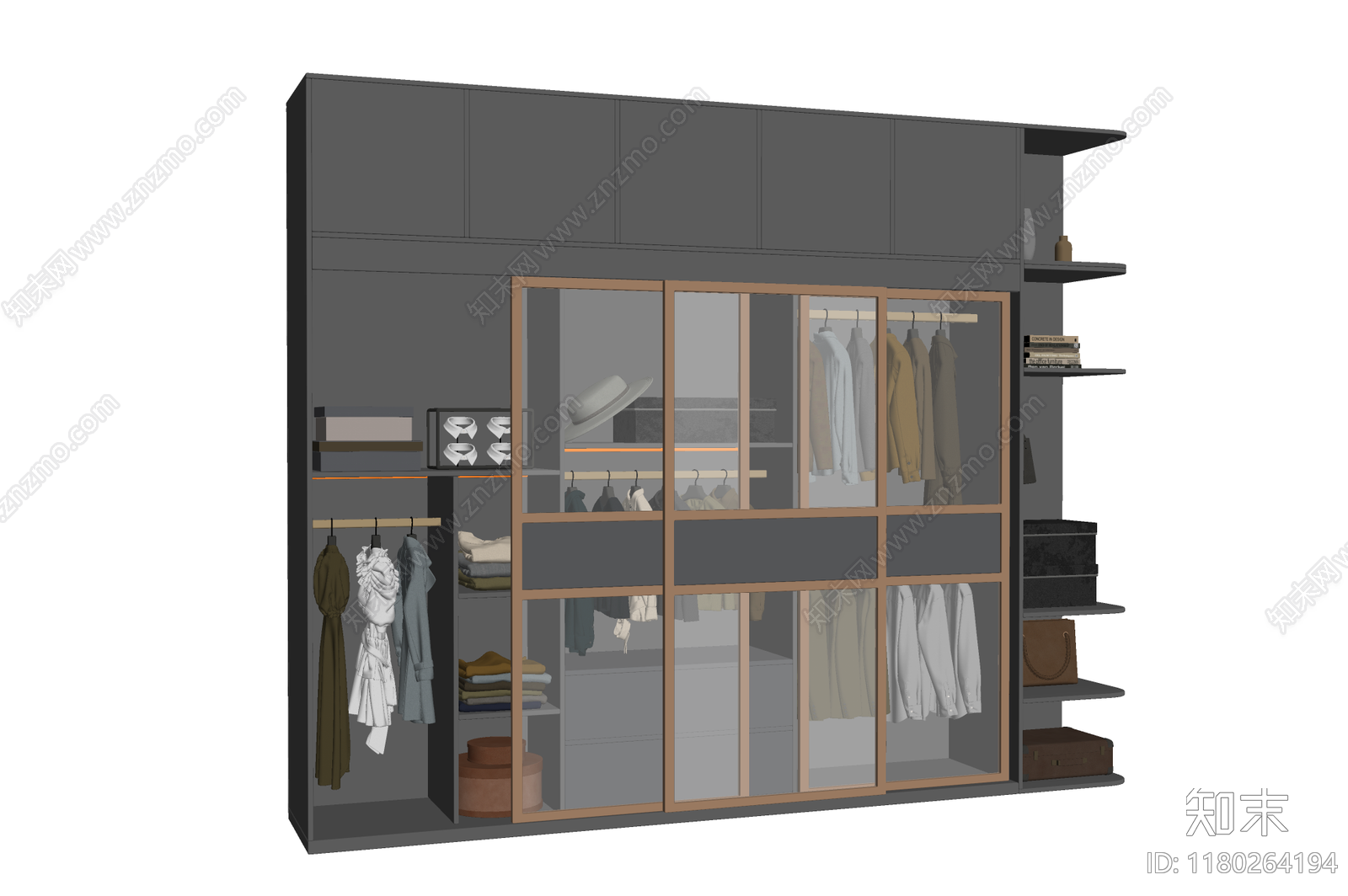 现代衣柜SU模型下载【ID:1180264194】