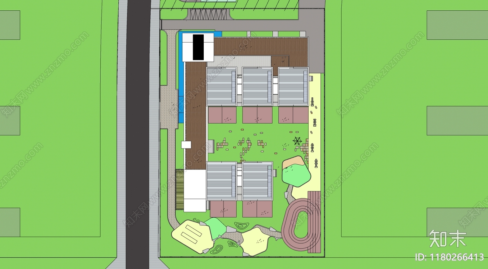 现代幼儿园SU模型下载【ID:1180266413】