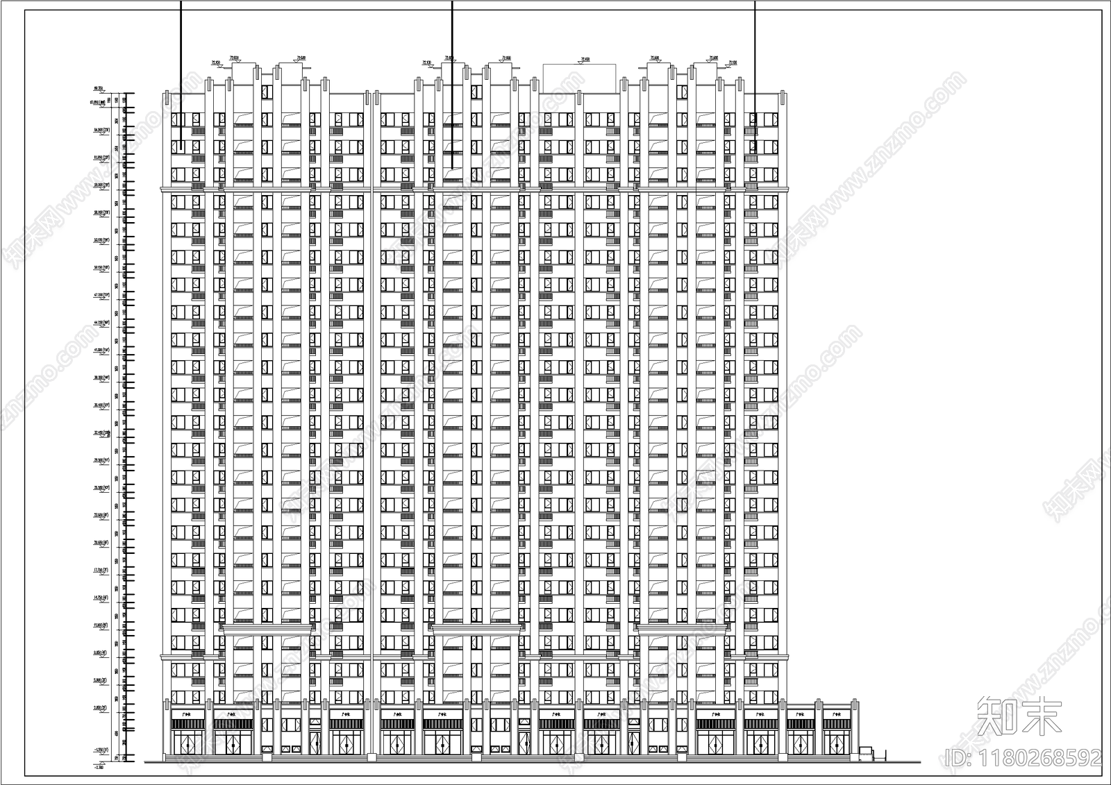 欧式住宅楼建筑施工图下载【ID:1180268592】