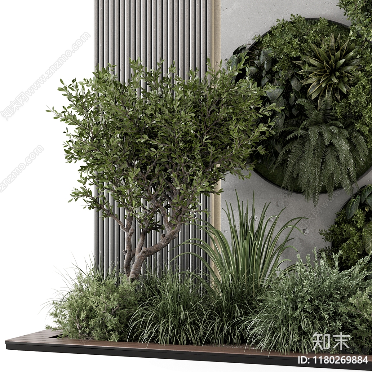 现代植物堆3D模型下载【ID:1180269884】