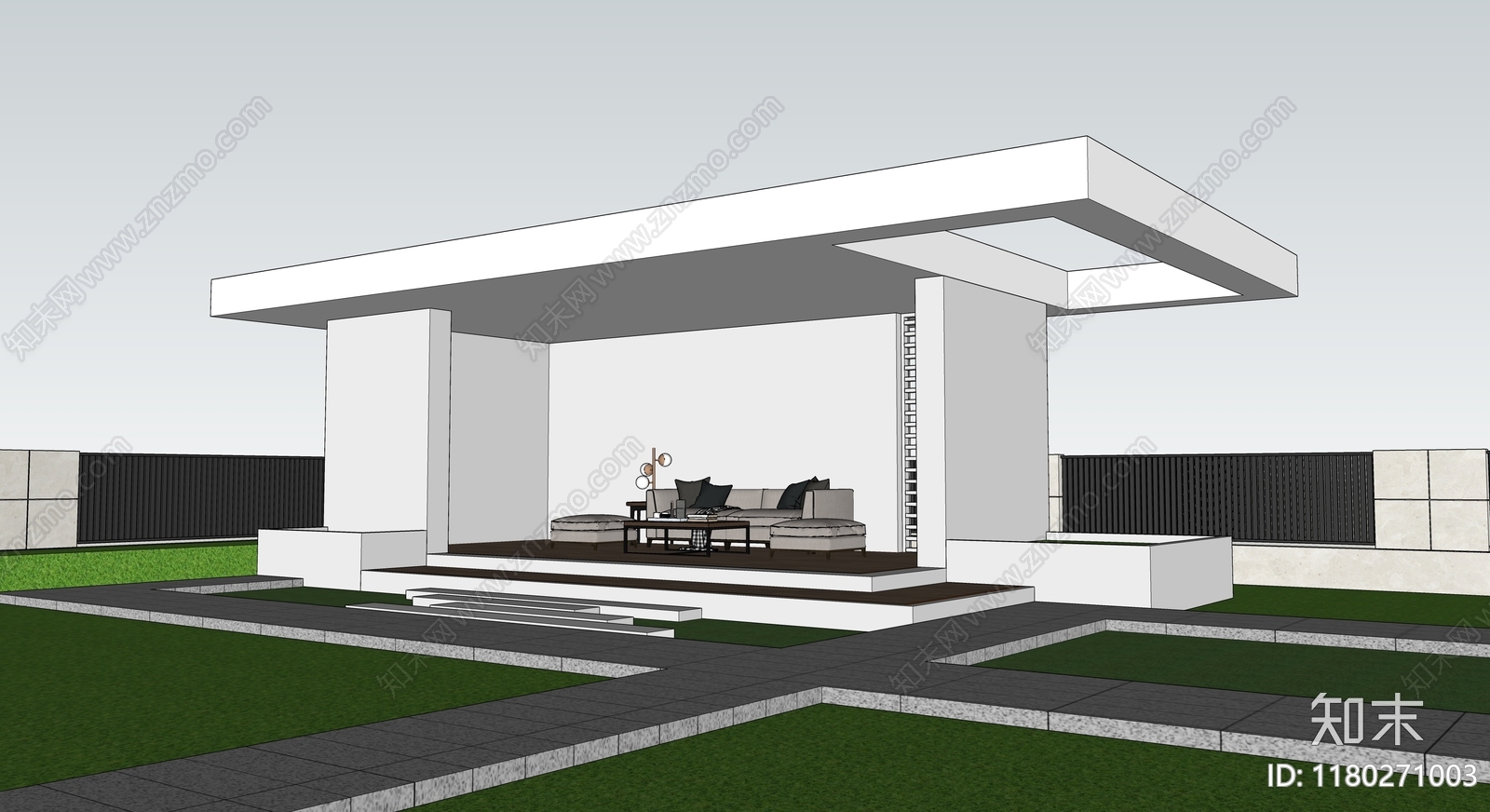 新中式亭子SU模型下载【ID:1180271003】