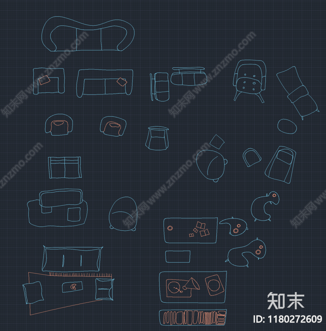 日式客厅施工图下载【ID:1180272609】