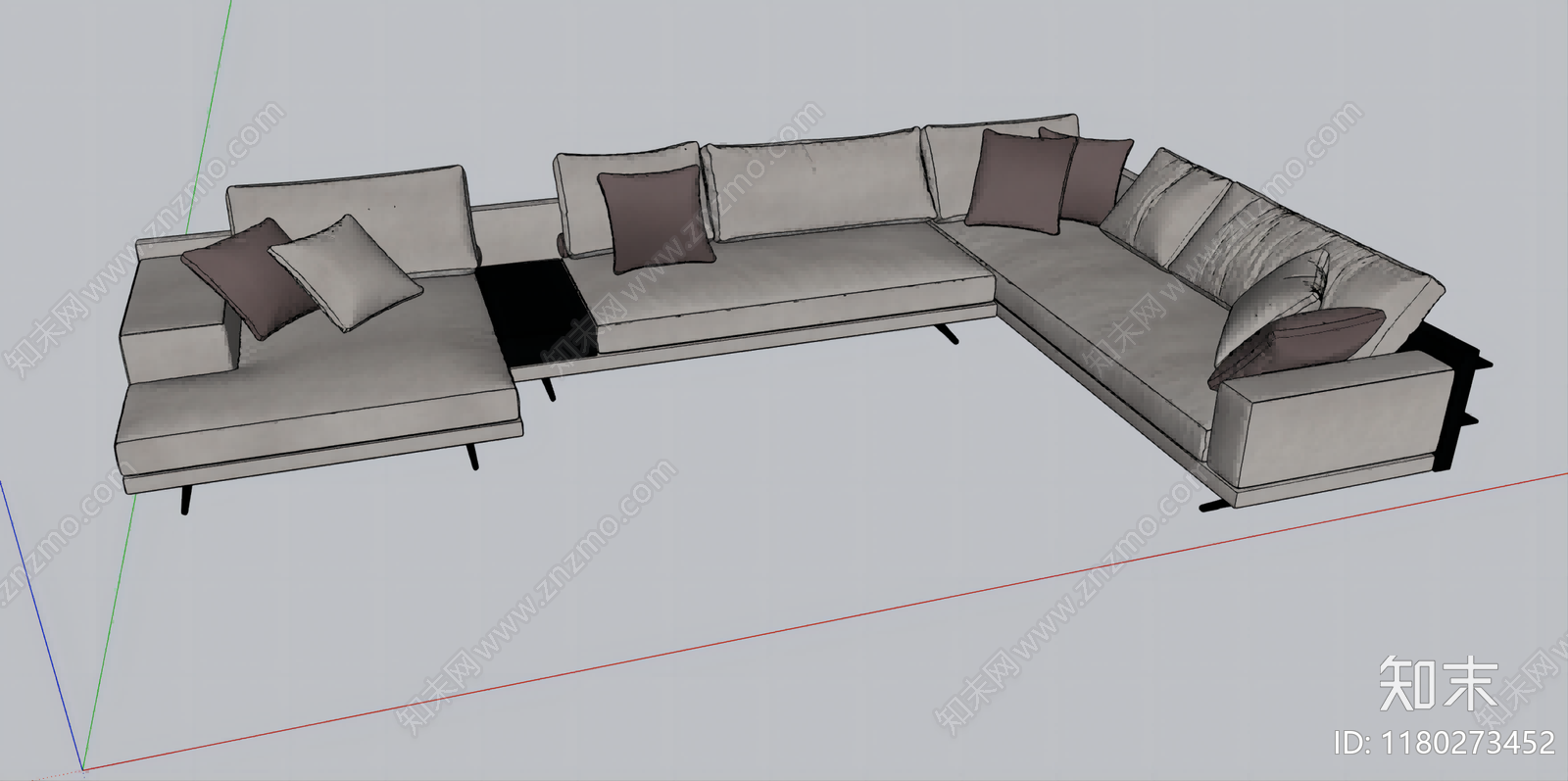 现代极简沙发组合SU模型下载【ID:1180273452】