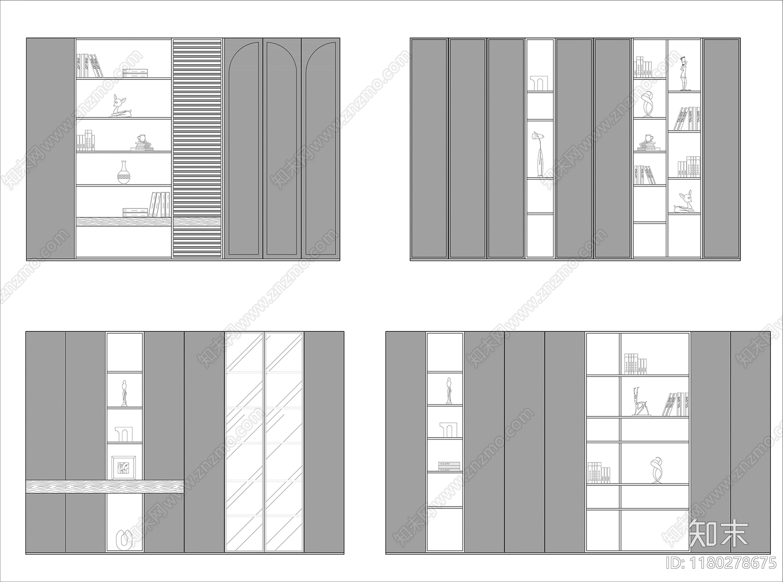 现代柜子施工图下载【ID:1180278675】