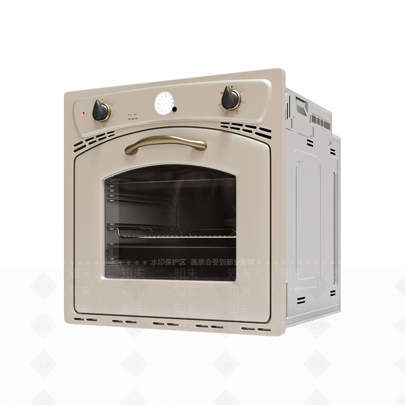 现代烤箱3D模型渲染效果图
