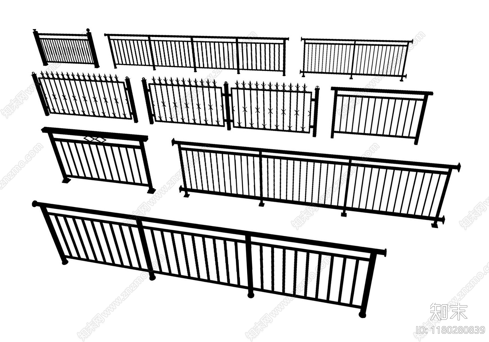 现代围栏护栏SU模型下载【ID:1180280839】