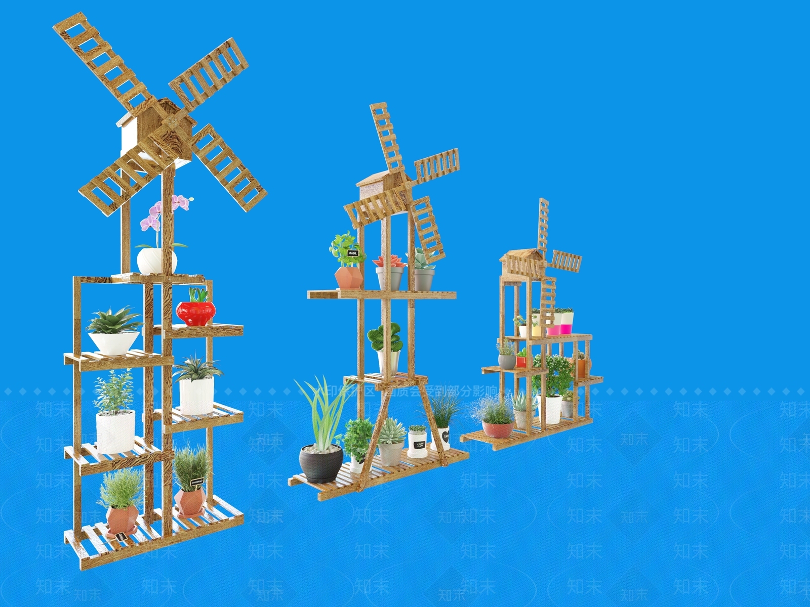 现代新中式花架3D模型下载【ID:1180287524】
