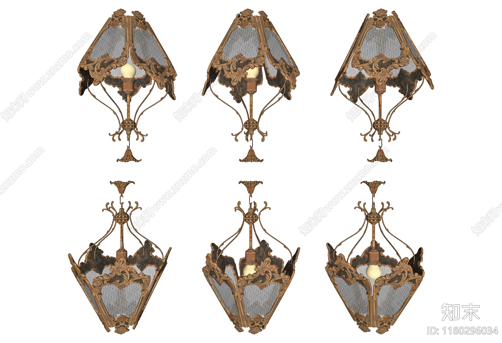 复古吊灯SU模型下载【ID:1180296034】