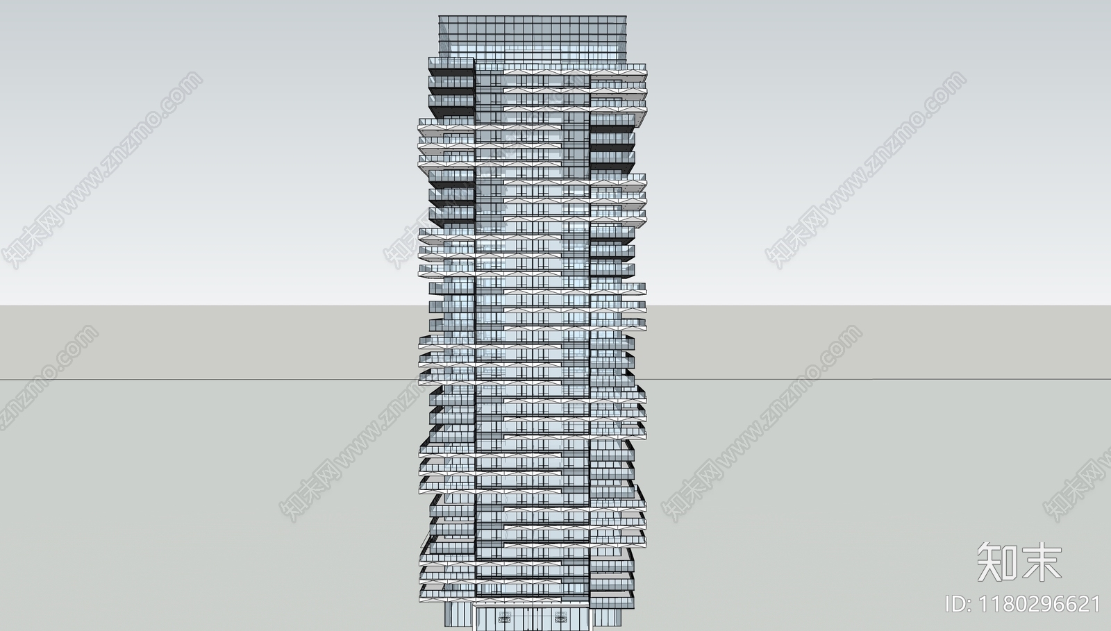 现代简约高层住宅SU模型下载【ID:1180296621】