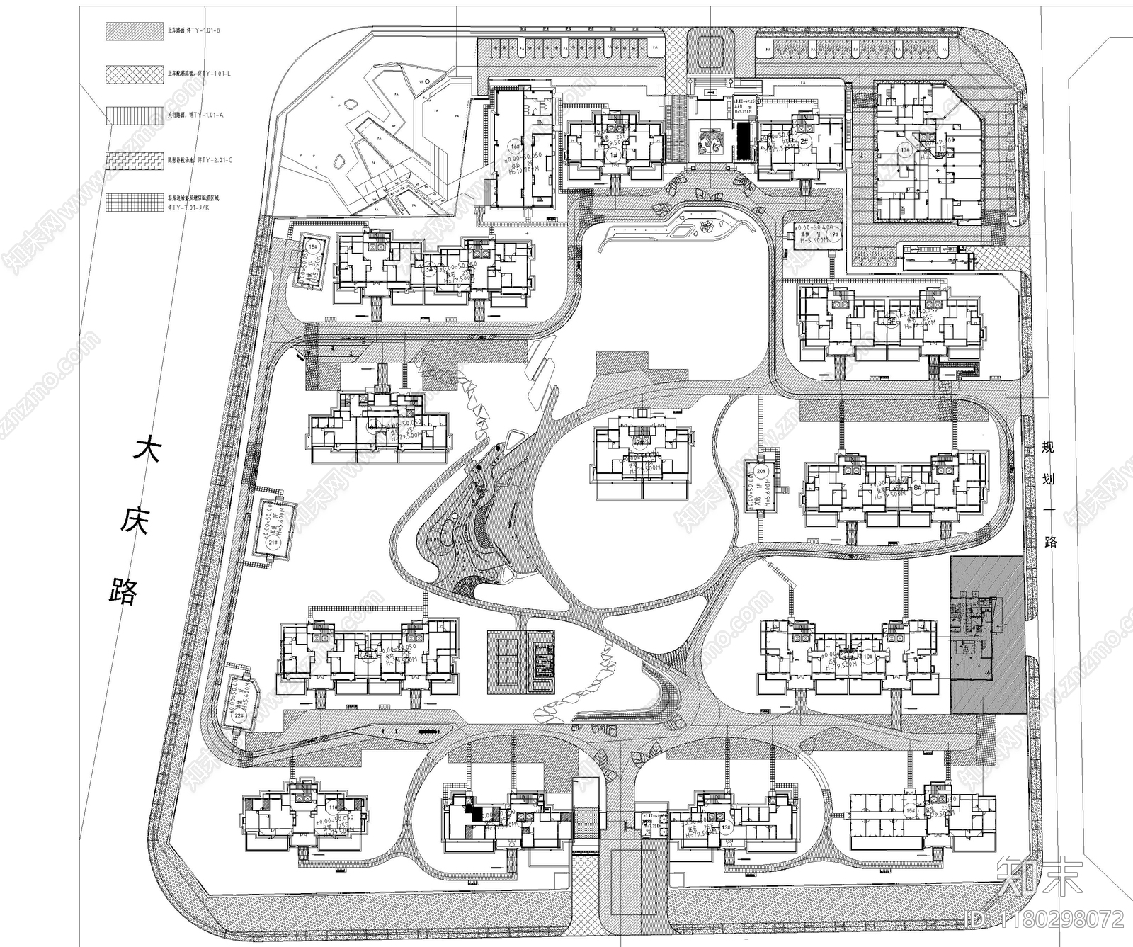 现代小区景观cad施工图下载【ID:1180298072】