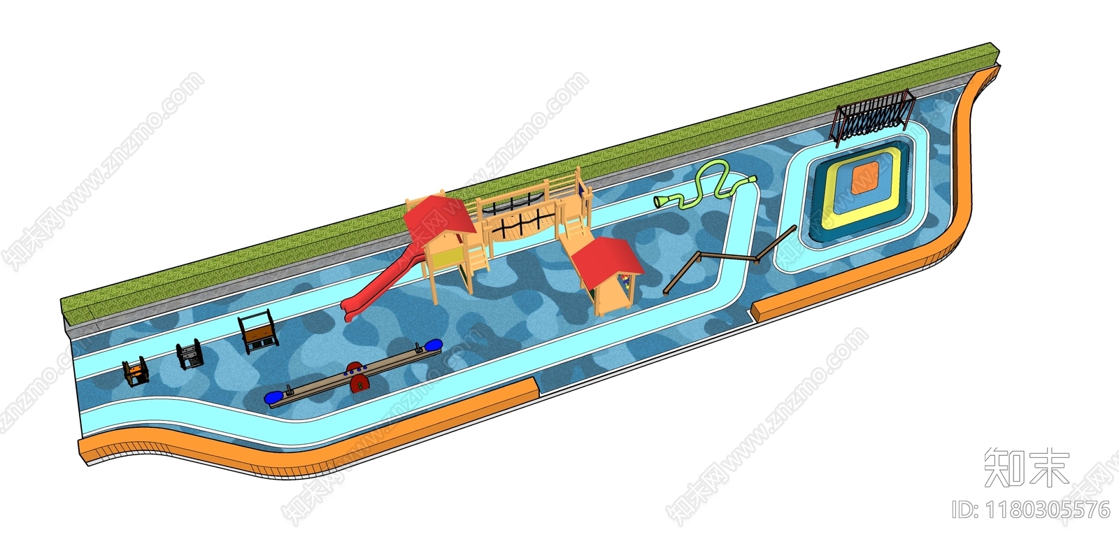 现代简约儿童游乐区SU模型下载【ID:1180305576】
