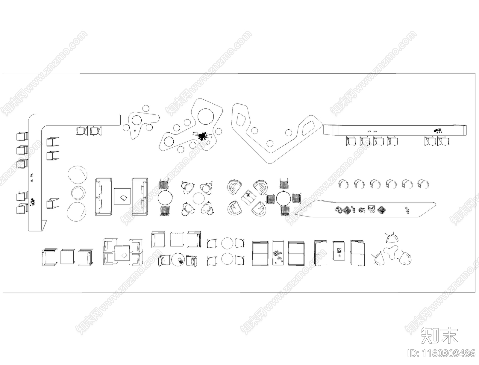 现代综合家具图库cad施工图下载【ID:1180309486】