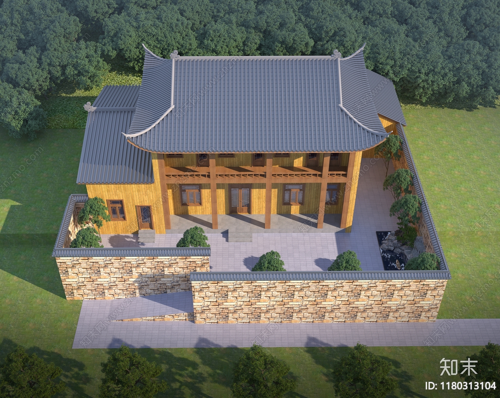 中式古建3D模型下载【ID:1180313104】