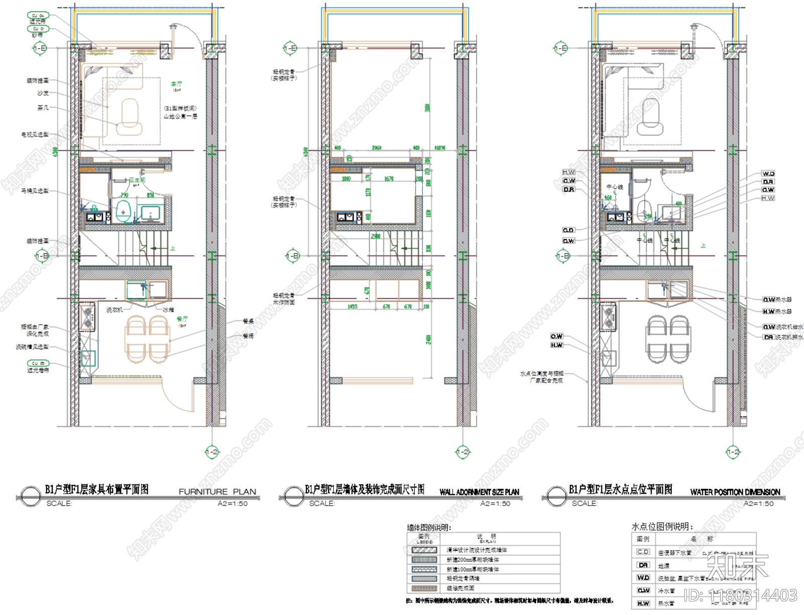 现代公寓cad施工图下载【ID:1180314403】