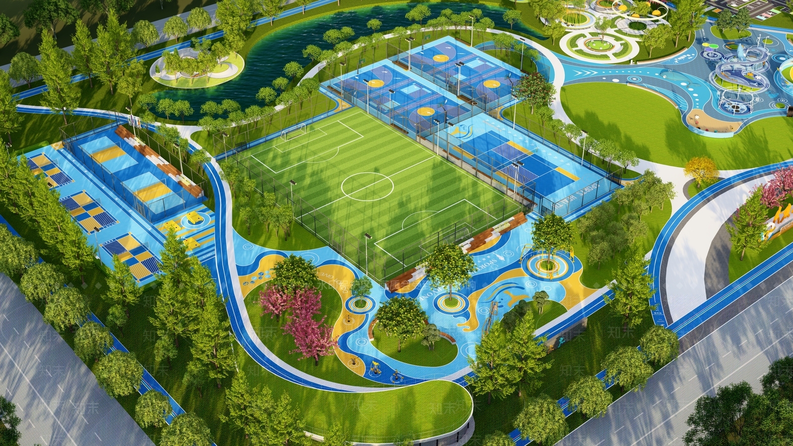 现代体育公园SU模型下载【ID:1180319561】