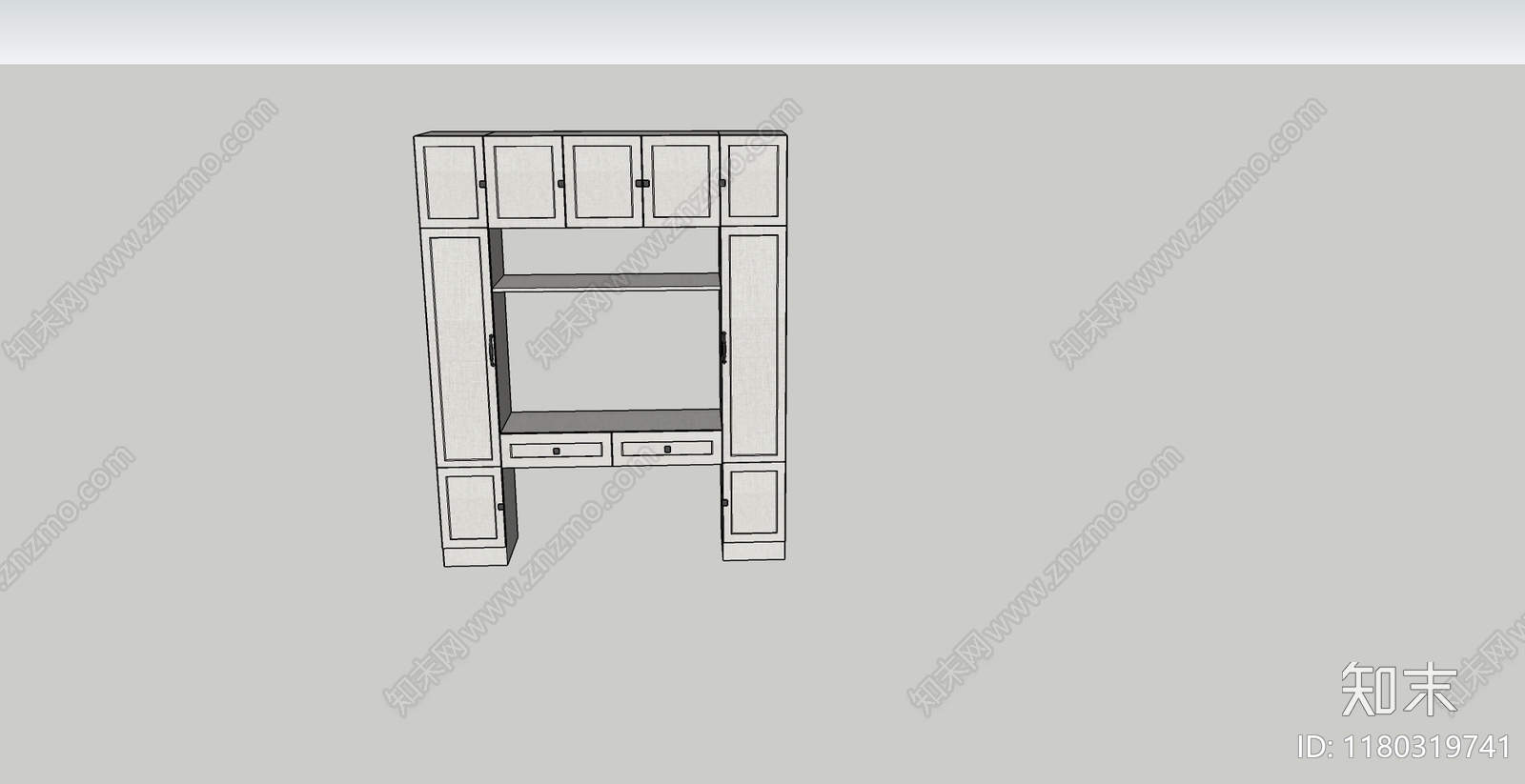 现代衣柜SU模型下载【ID:1180319741】