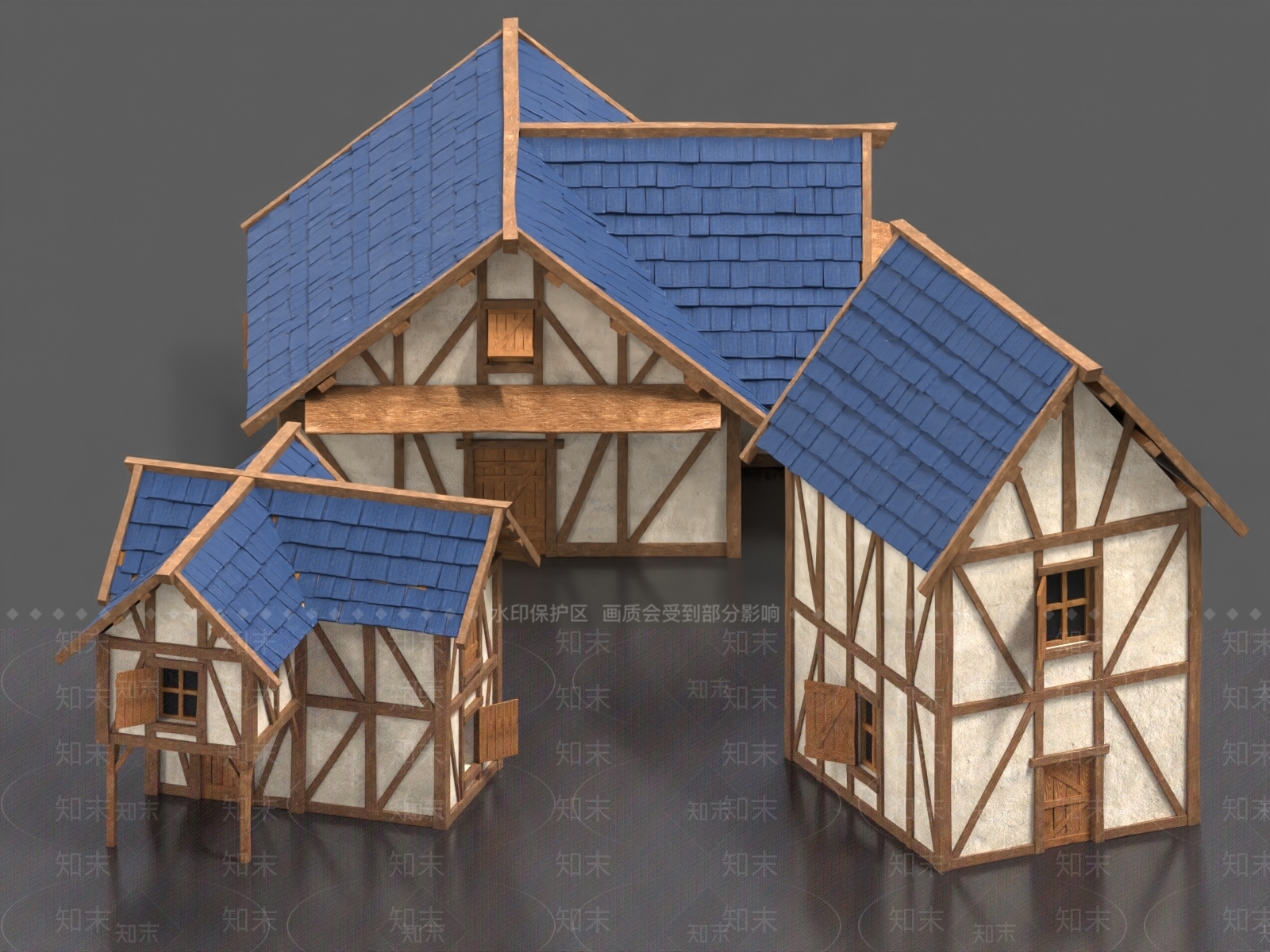 美式欧式木屋3D模型下载【ID:1180323016】