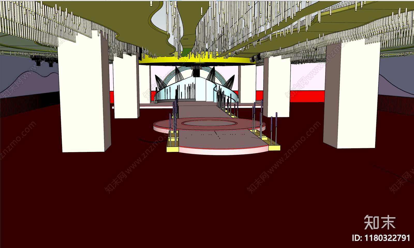 现代美式宴会厅SU模型下载【ID:1180322791】