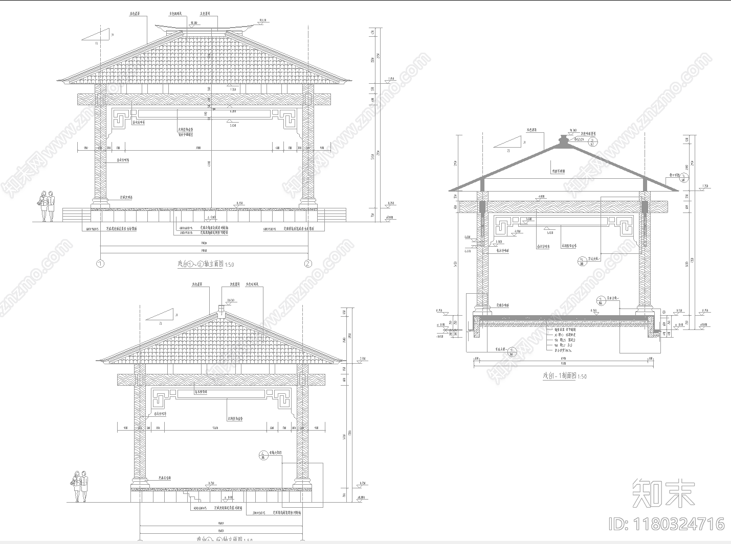 新中式中式古建施工图下载【ID:1180324716】