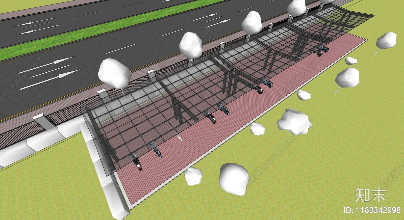 现代校园景观SU模型下载【ID:1180342998】