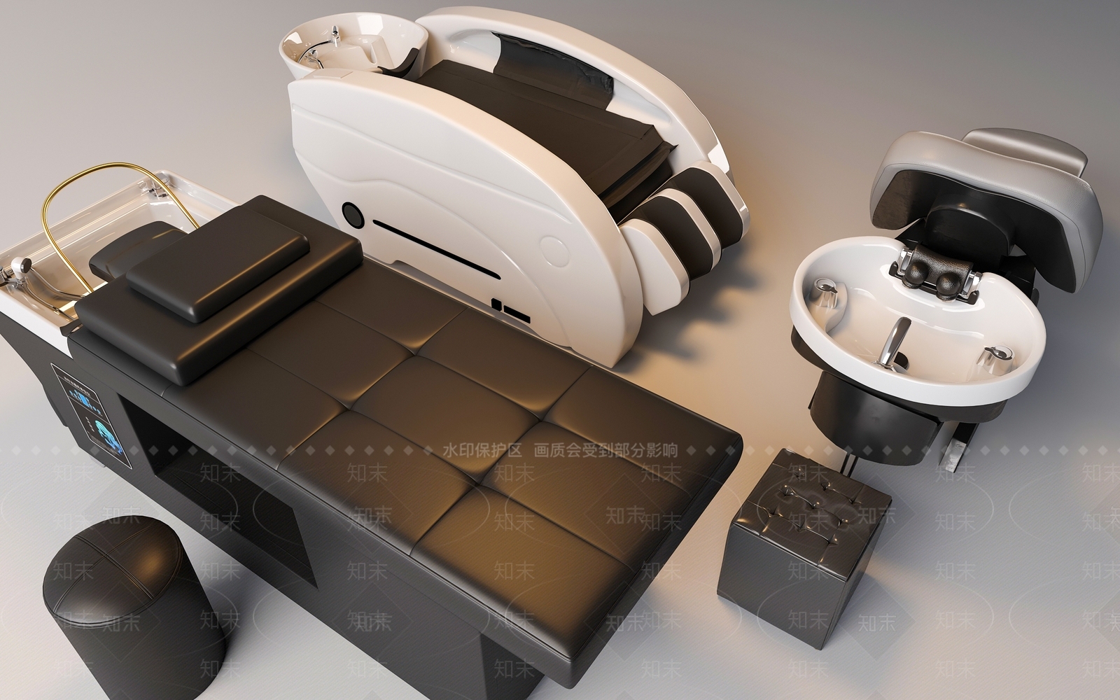 现代按摩床3D模型下载【ID:1180343444】