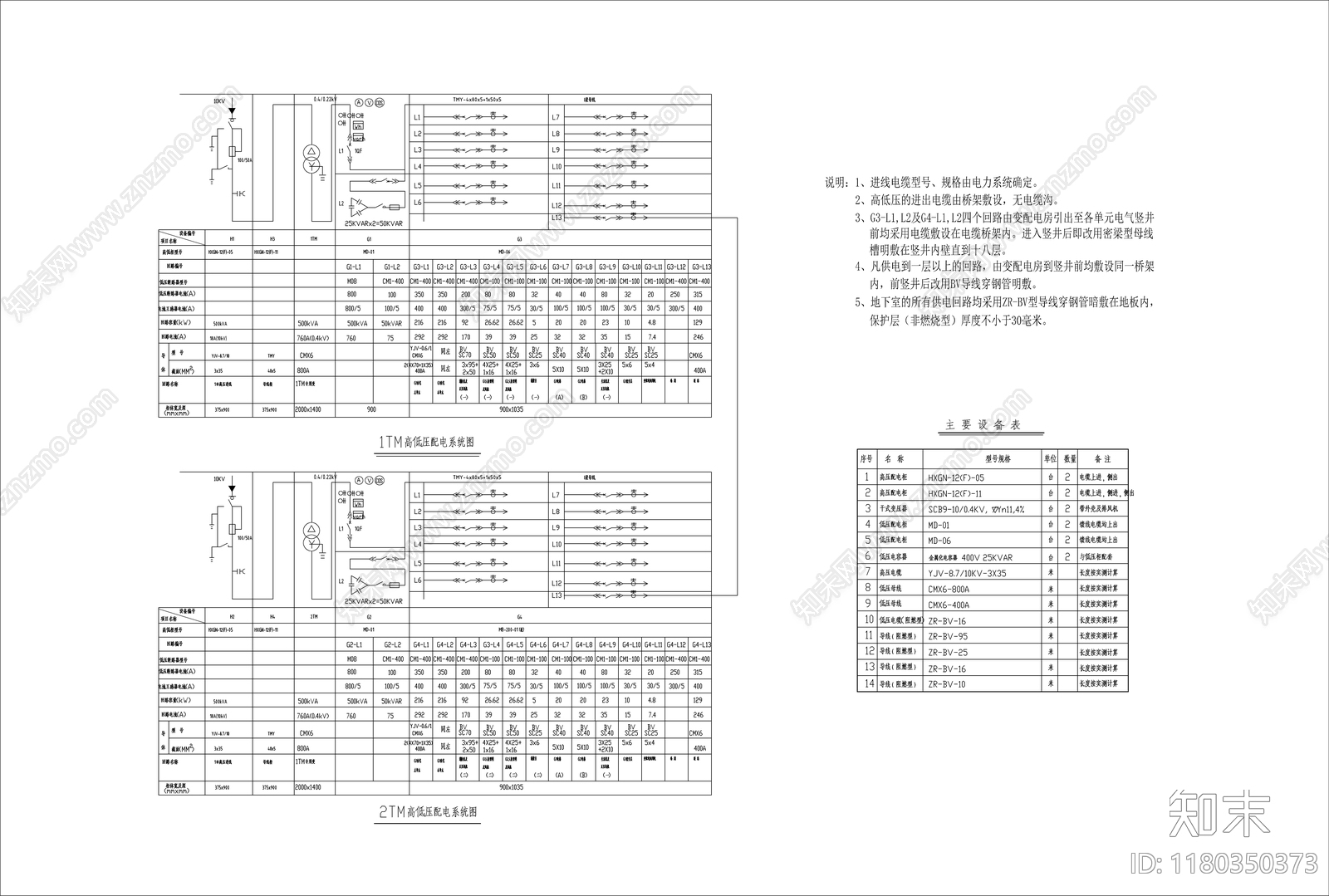 电气图cad施工图下载【ID:1180350373】