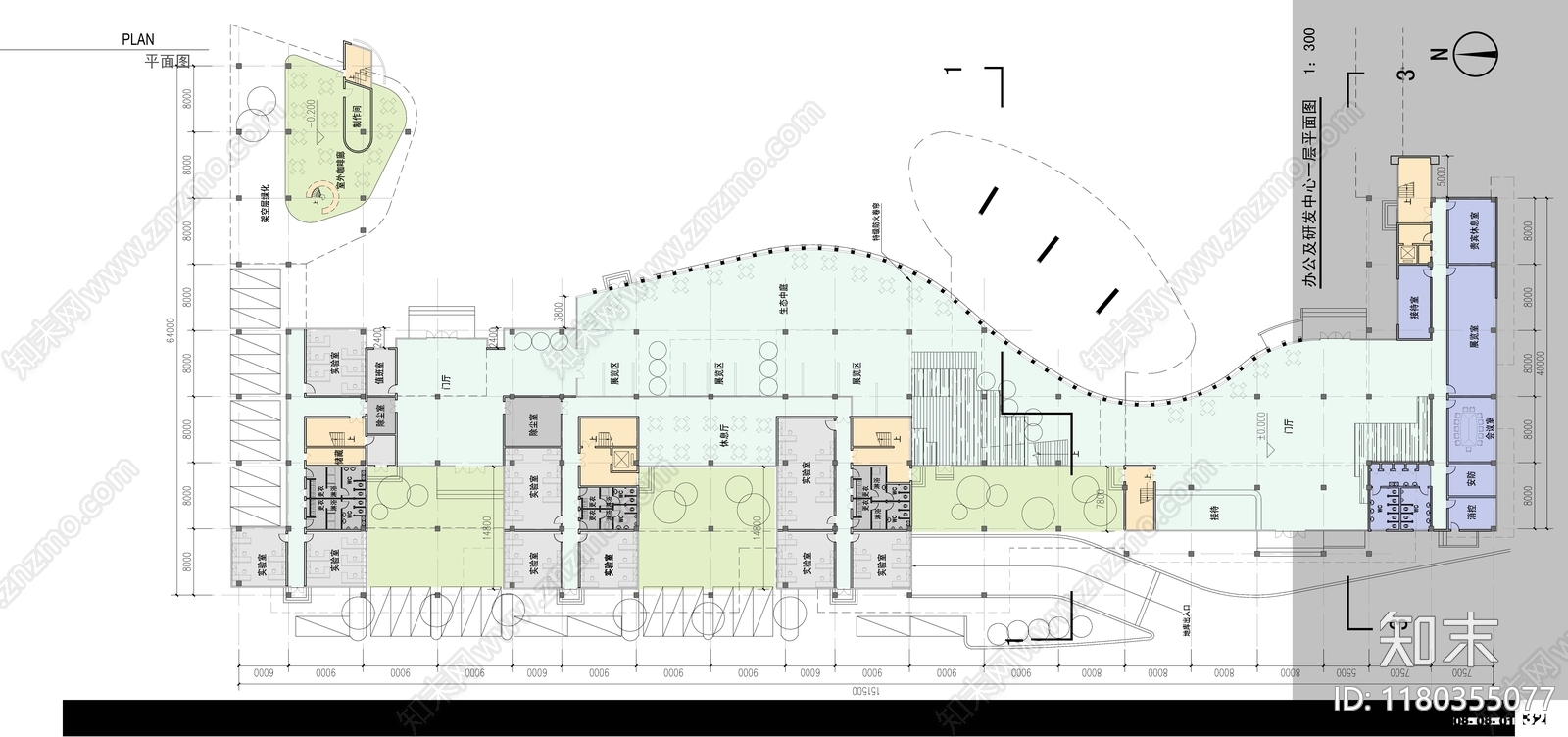 现代产业园建筑施工图下载【ID:1180355077】