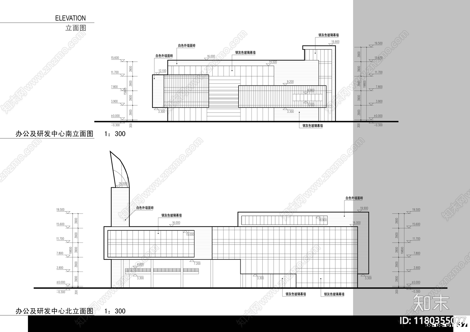 现代产业园建筑施工图下载【ID:1180355077】