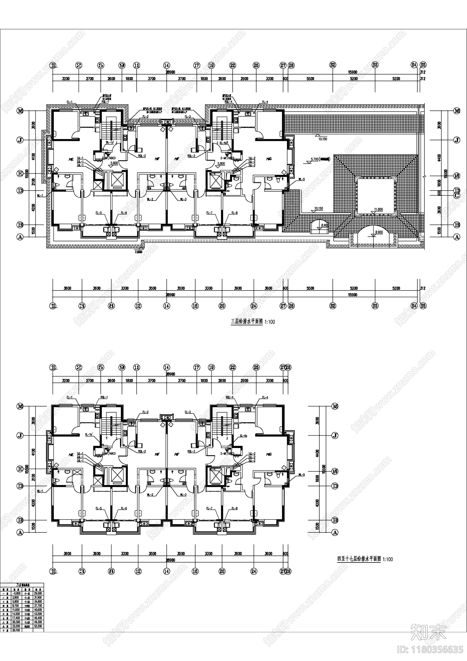 给排水图cad施工图下载【ID:1180356635】