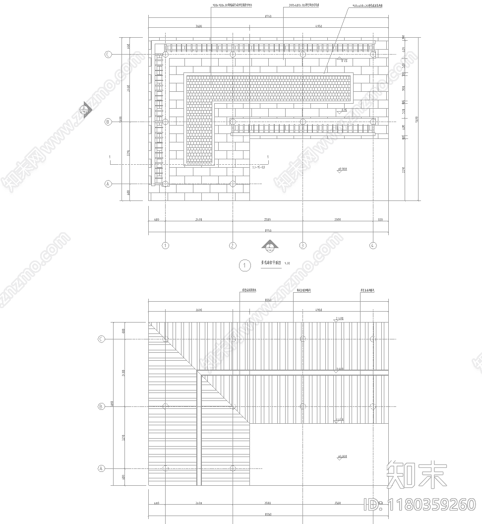 新中式廊架施工图下载【ID:1180359260】