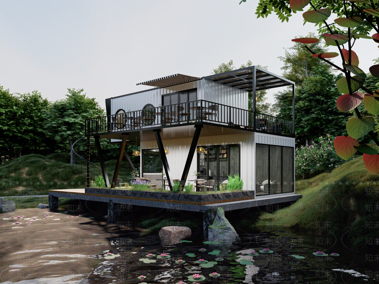 现代风格建筑SU模型下载【ID:1180359746】